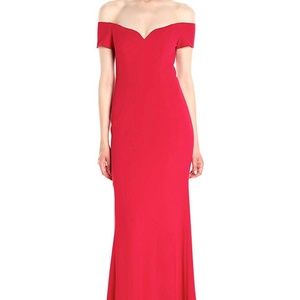 Badgley Mischka Red Off Shoulder Sweetheart Gown 6